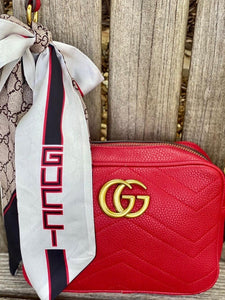 Gracie Red Chevron with Gold Logo