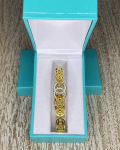 Chloe Gold Circle Logos with Bling Bracelet