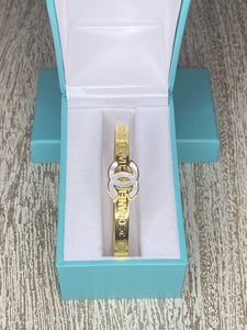 Chloe Gold with Mother of Pearl Logo Bracelet